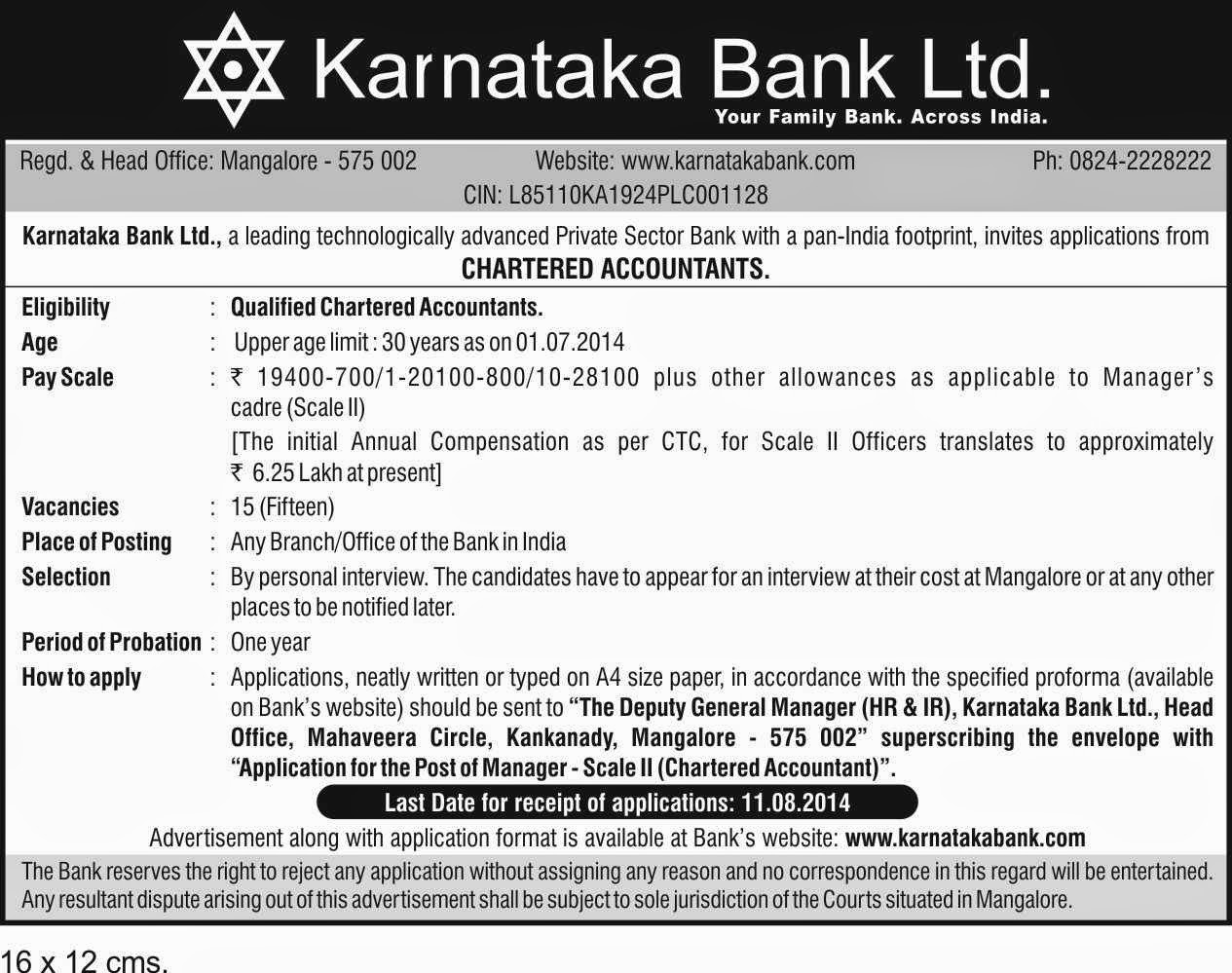 Chartered Accountant Vacancy In Govt Sector 