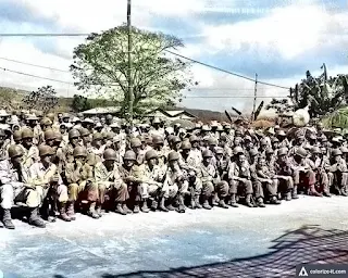 At the Liberation Festival, Santo Tomas, 1945. Image source: United States National Archives.