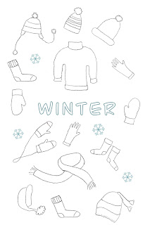 Ein lustiger Poster mit warmer Winterbekleidung