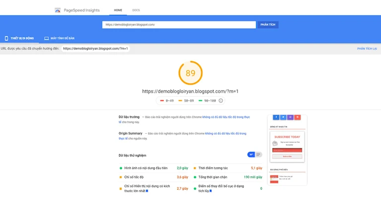 đánh giá tốc độ web với mobie đánh giá tốc độ web với mobie