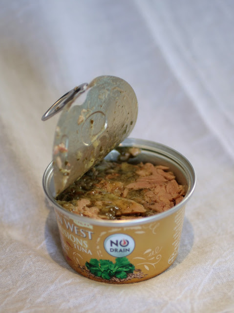 John West Steam Pots - infused tuna and cous cous - just add water to the cous cous, stir in the tuna and you have a quick, easy and filling lunch!