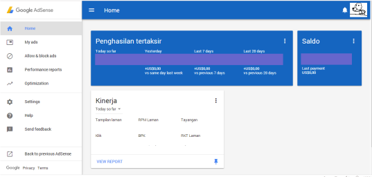 GOOGLE EDSENSE TAMPILAN BARU Tampilan Baru Pada Google Edsense