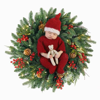 footed newborn romper onesie photography prop santa father christmas suit