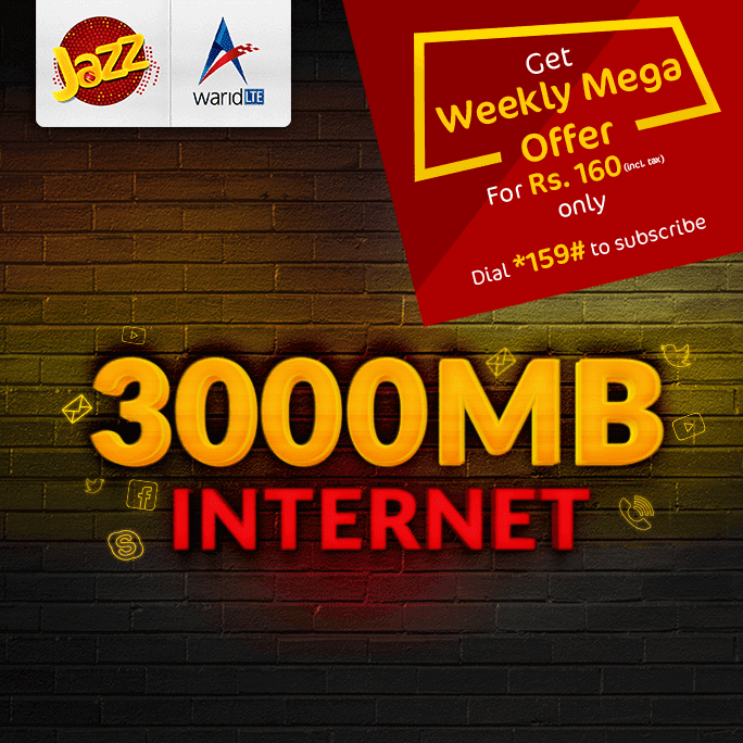 Weekly Jazz & Warid Package (Mega)