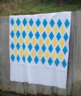 Blue and yellow Oasis quilt