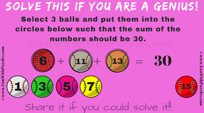 Answer of Baseball Maths Addition Puzzle