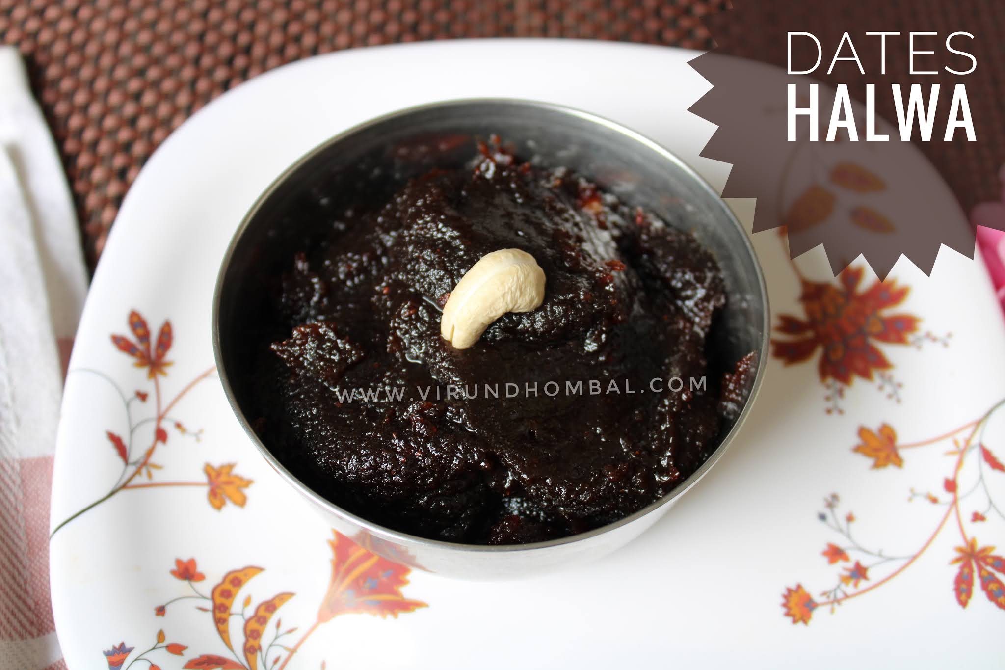 Dates Halwa Dates halwa with dates, coconut, unrefined jaggery powder