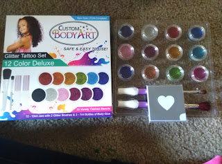 mygreatfinds: 12 Color Glitter Tattoo Set From Custom Body Art Review