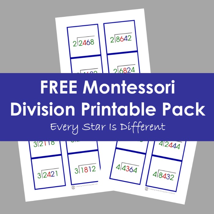 Free Montessori Division Printable Pack