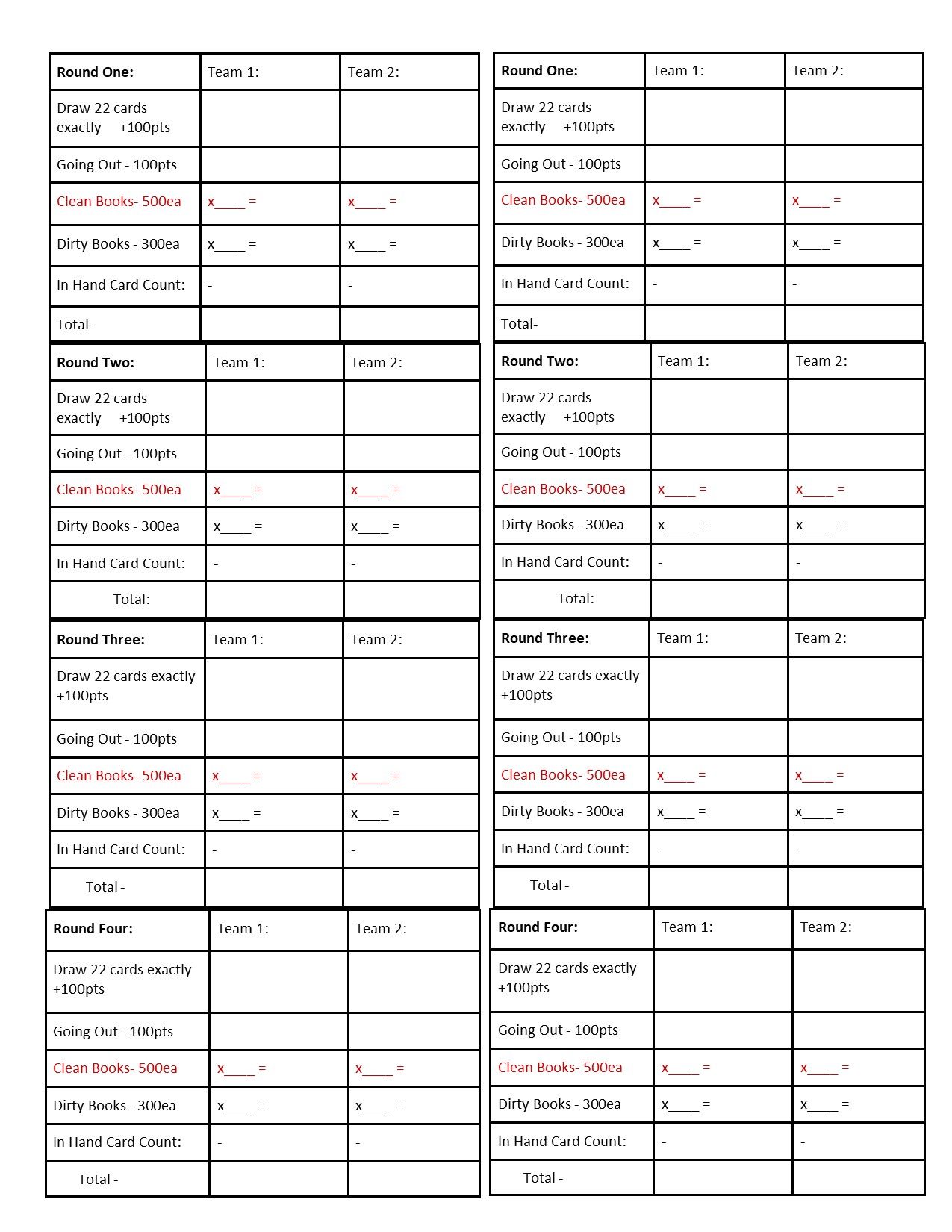 Hand Knee And Foot Score Sheets: Triple Play Canasta With Game Rules :  Editions, Merryfaizabenbi: : Books