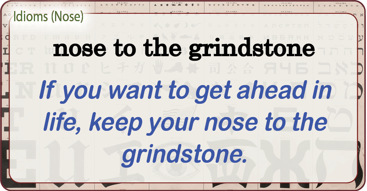 Targets in English Idiom Keep (One’s) Nose to the Grindstone