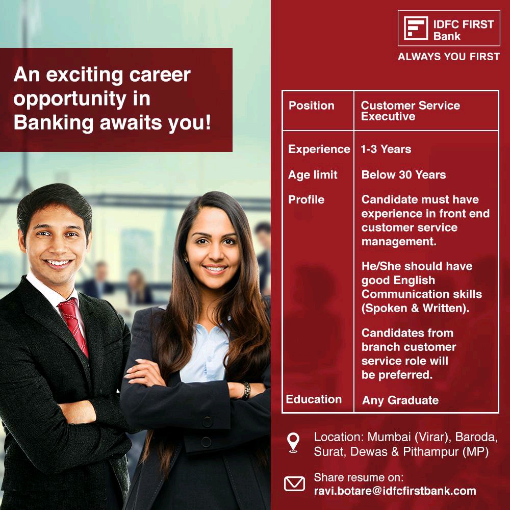 idfc-first-bank-hiring-customer-service-executive-any-degree-apply-now-job-alerts-hub