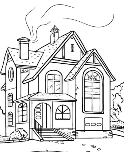 Gambar Mewarnai Rumah Bertingkat ~ Gambar Mewarnai Lucu