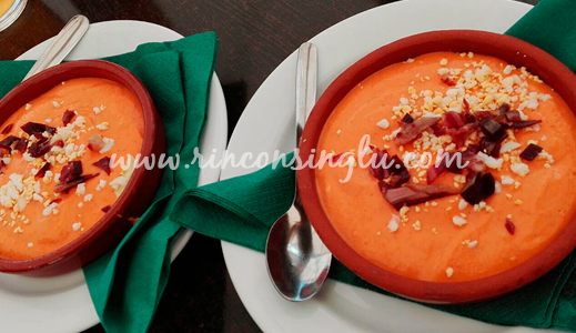 salmorejo sin gluten en taberna cabildo