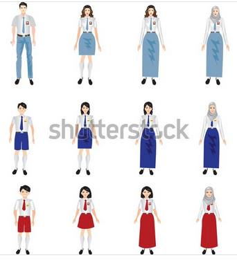 Indo Digital Download Gambar Vector Seragam Sekolah Indonesia Sd Smp Dan Sma