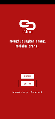 cara daftar dari Aplikasi Gluu Android