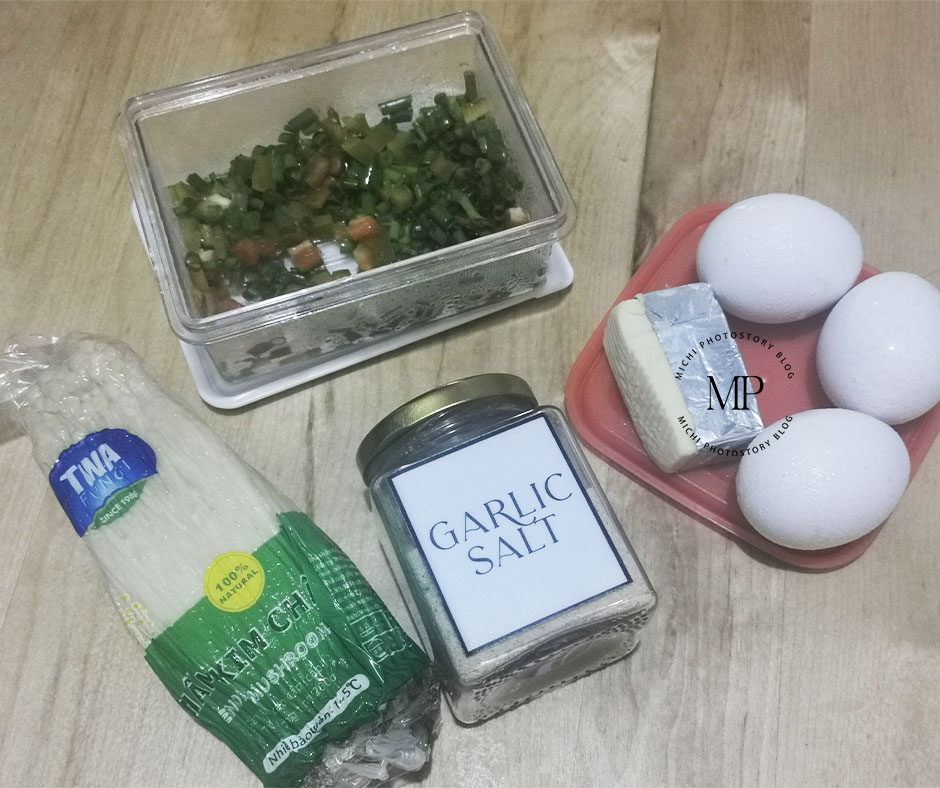 Michi Photostory Korean Enoki Mushroom Omelette