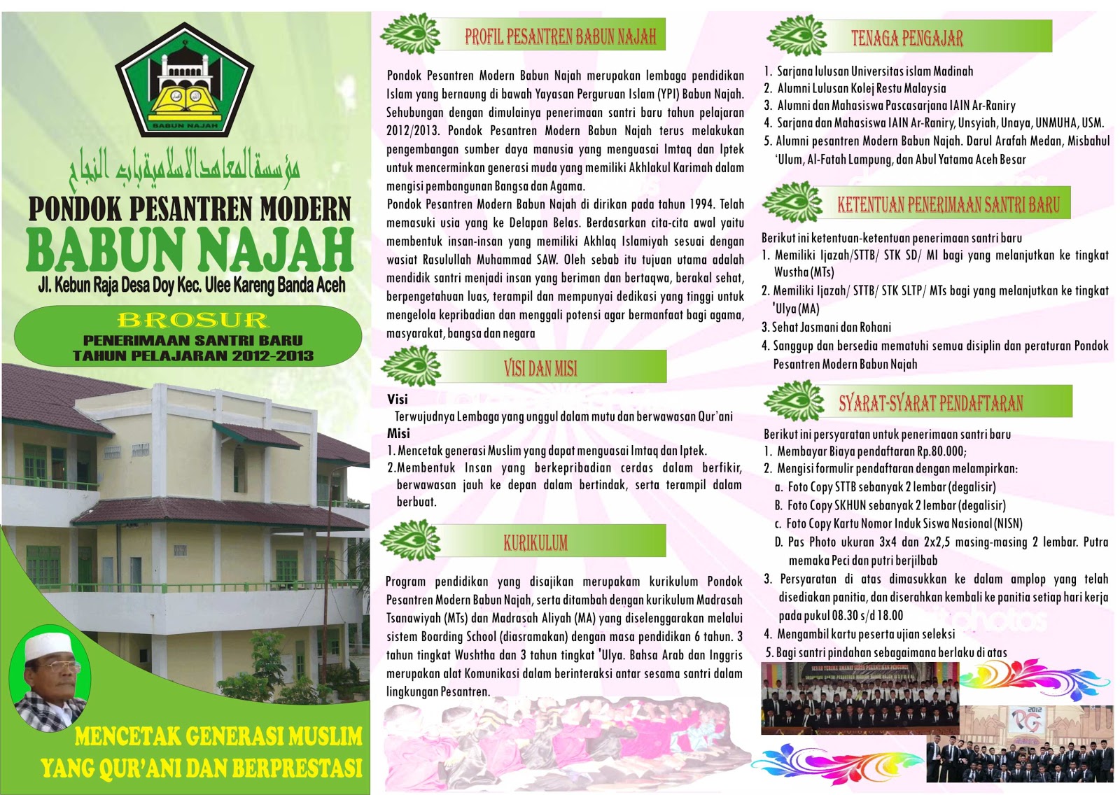 Brosur babun Najah desain Religi Dan PayTren