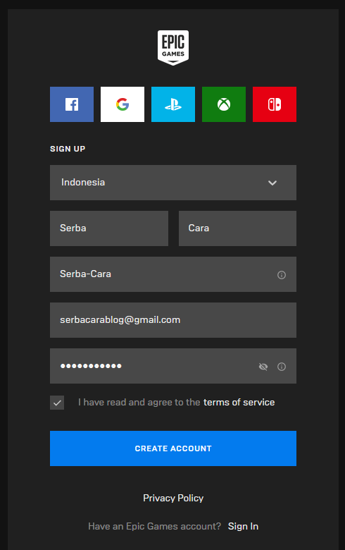 Cara Daftar Akun Di Epic Games Store Via Pc Dan Hp Serbacara Com Technology For Business