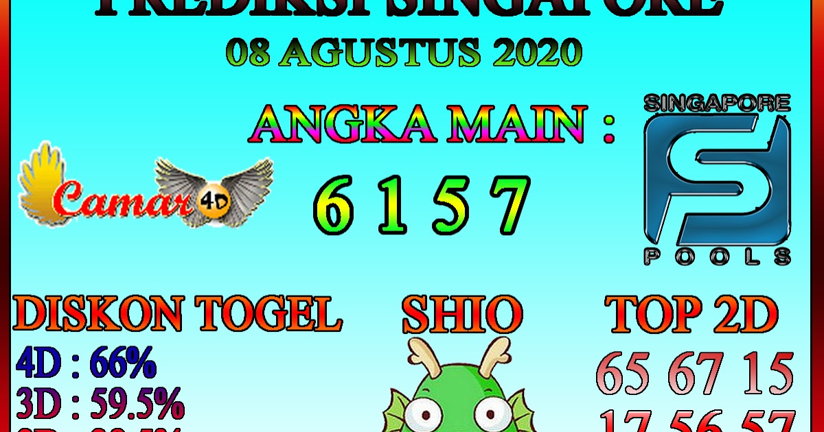 Prediksi Togel Singapore 08 AGUSTUS 2020 Prediksi Togel Lengkap SGP