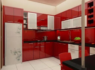 Kitchen Set Warna Merah Mengkilat Glossy