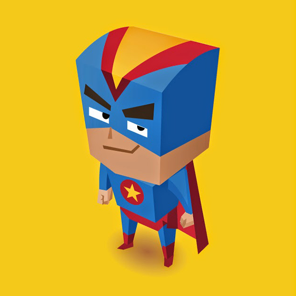 FREE VECTOR BLUE SUPERHERO ILLUSTRATION
