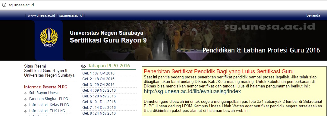 Cara Melihat Nomor Dan Tanggal Sertifikat Yang Lulus Plpg Di Universitas Negeri Surabaya Unesa Info Ketenagaan