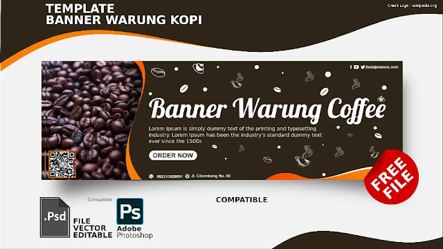 download Banner Warung Kopi PSD