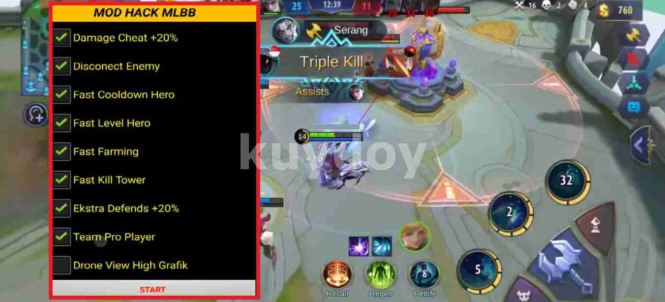 APK Mod Ekstra Damage MLBB Work 100 Classic & Ranked