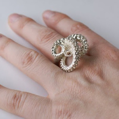 Sterling Silver tentacles ring