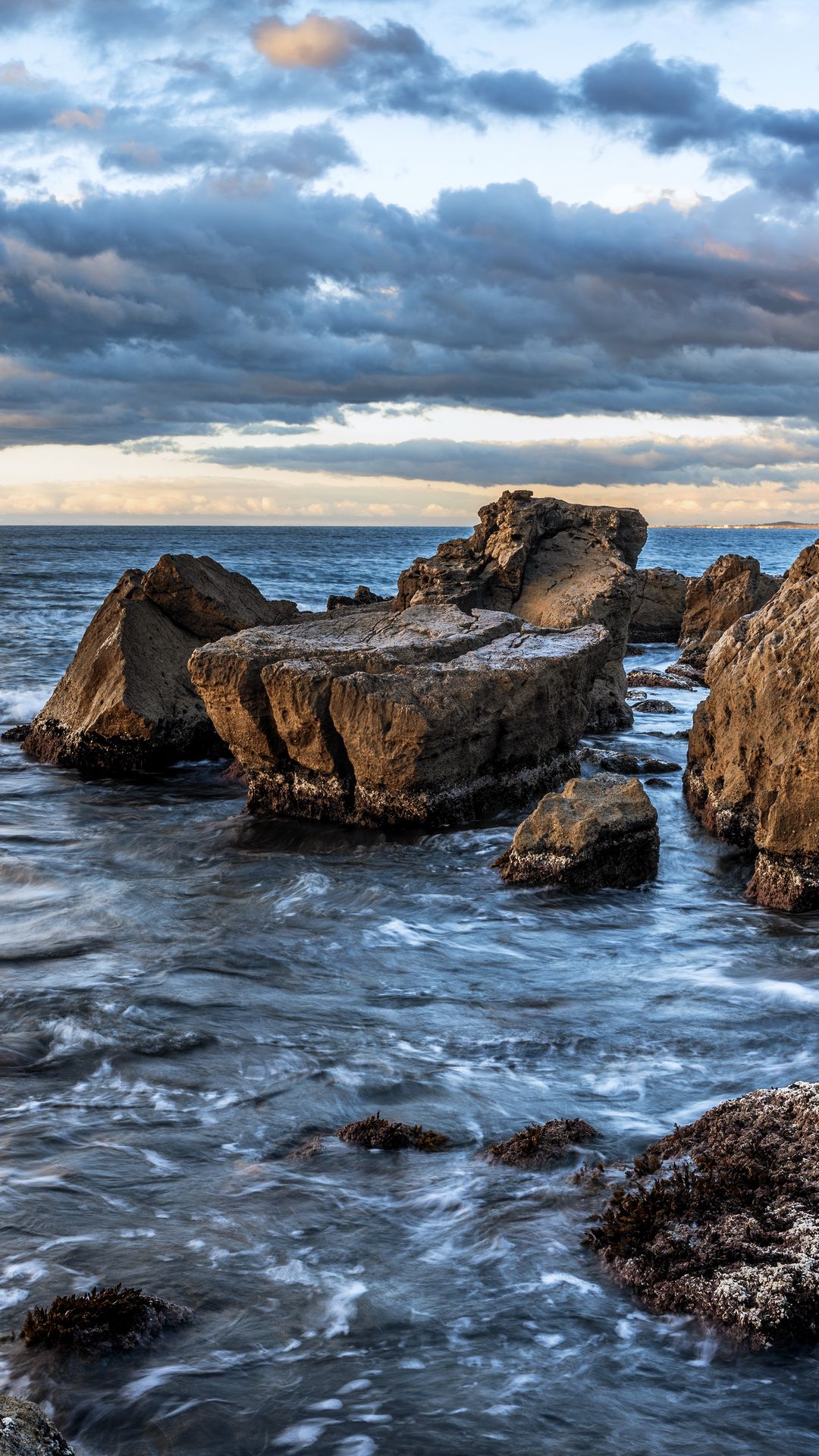 Free Wallpaper Clouds, Ocean, Sea, Rocks, Stones