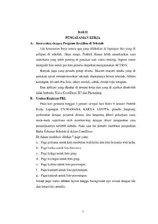 Free Laporan Doc Contoh Laporan Prakerin Multimedia Di Studio Foto Templatekita Com