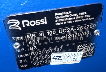 Máy móc công nghiệp: Hộp giảm tốc ROSSI MR 3I 100 UC2A - HB2 100LB4 B5 3kW Z2150177863079_577132c360afb5e0236f70e84a80d483