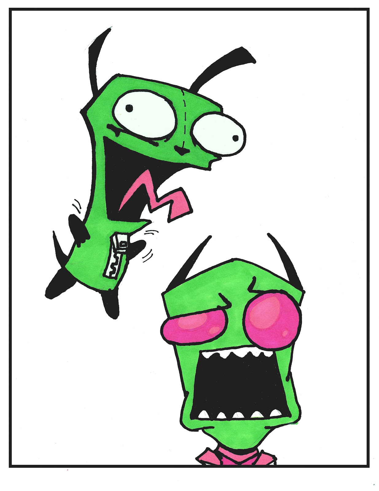 Top Mouse Art work Invader Zim & Gir