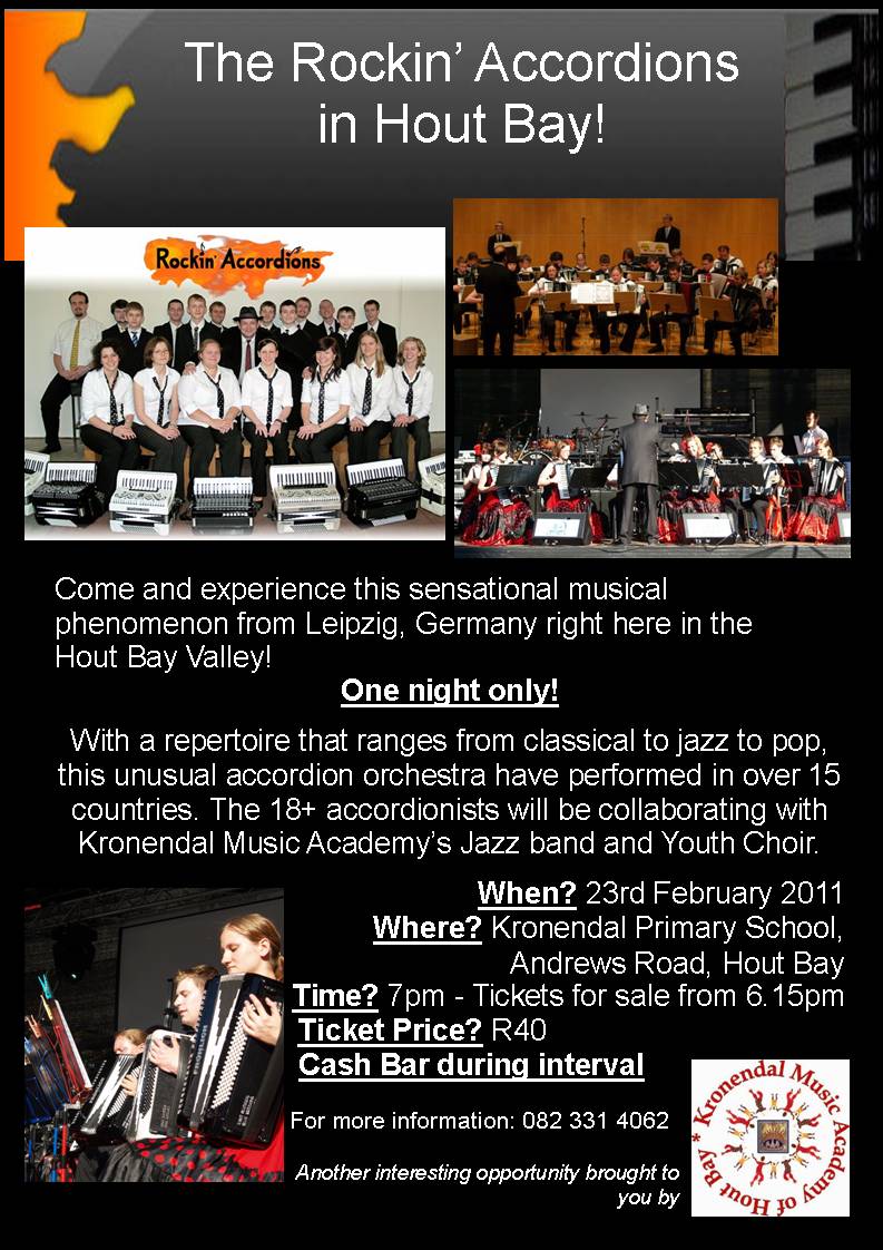 The Rockin' Accordions at Kronendal, Hout Bay Cape Town Natural