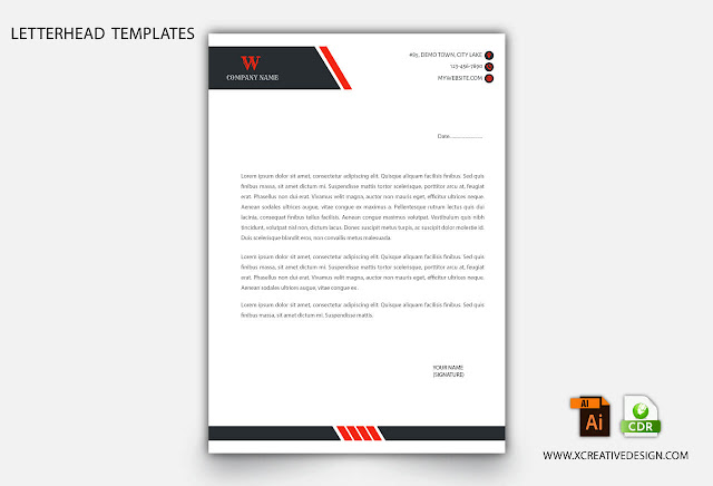 Abstract style letterhead template design Free Vector and Cdr