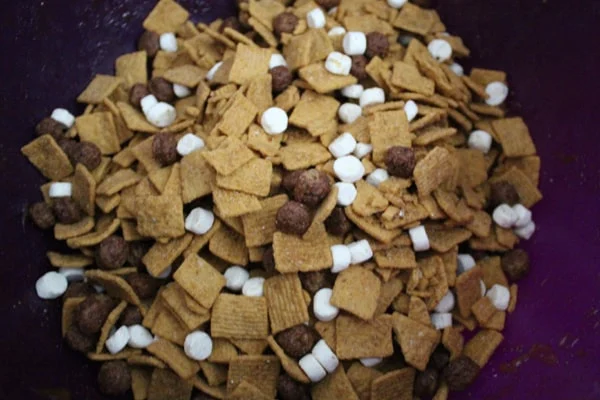 Smores cereal in a bowl