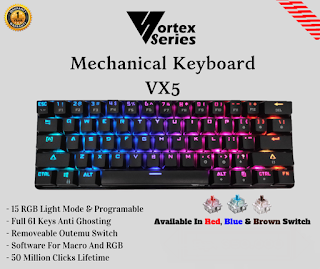 keyboard gaming mechanical terbaik vortex vx5