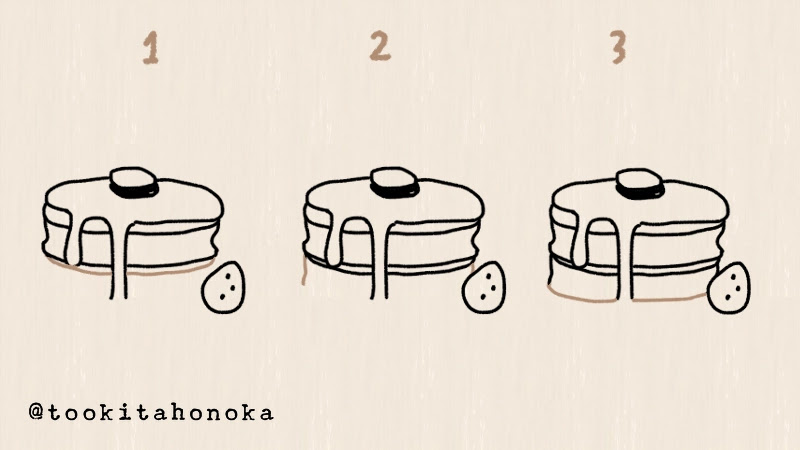 パンケーキ・ホットケーキのイラストの簡単かわいい＆おしゃれな描き方｜ダイエットノートや手帳に＊手書き・ボールペン