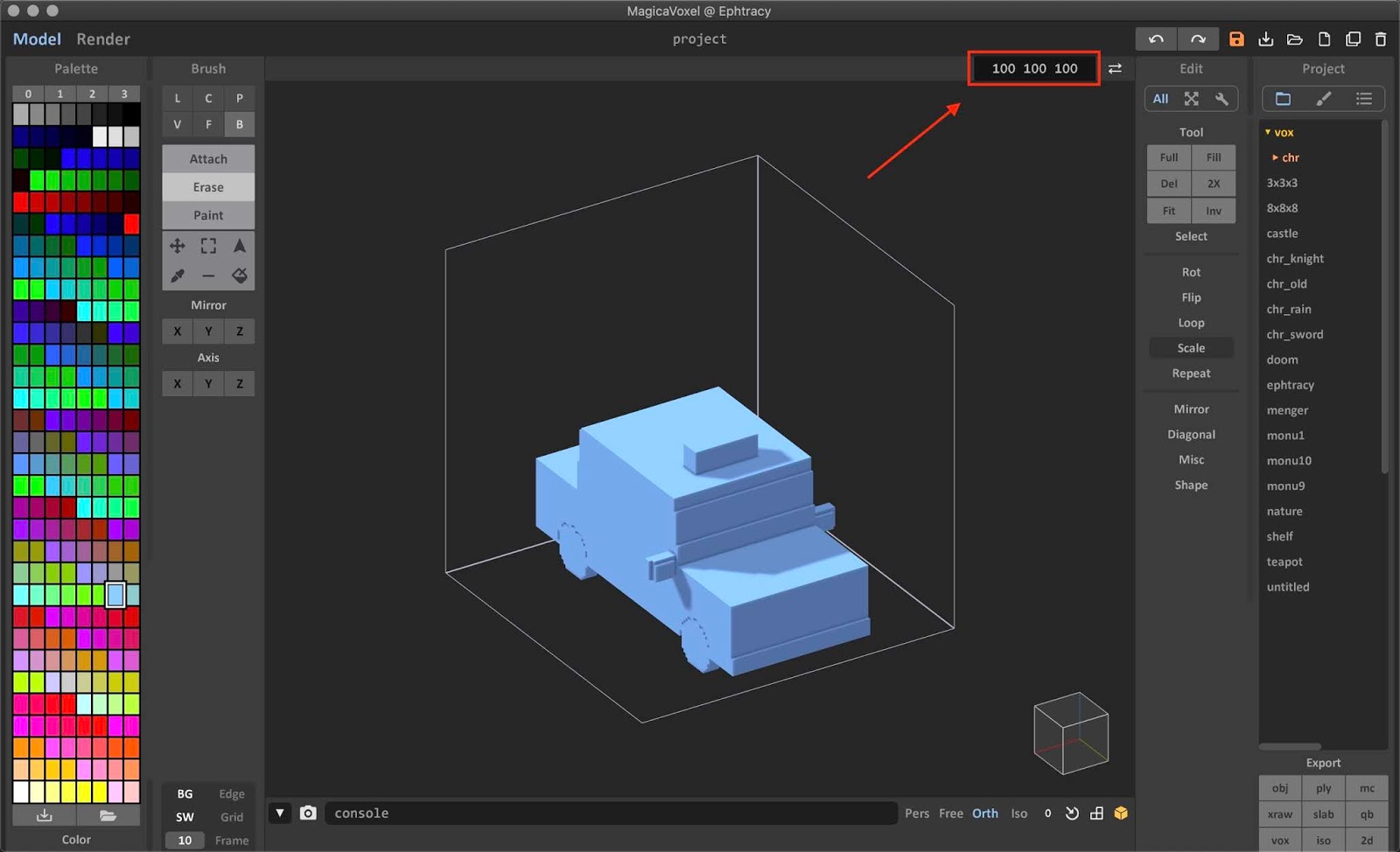 MagicaVoxel allows you to control the number of voxels in your model MagicaVoxel allows you to control the number of voxels in your model