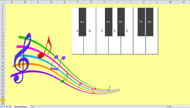 excel play music notes