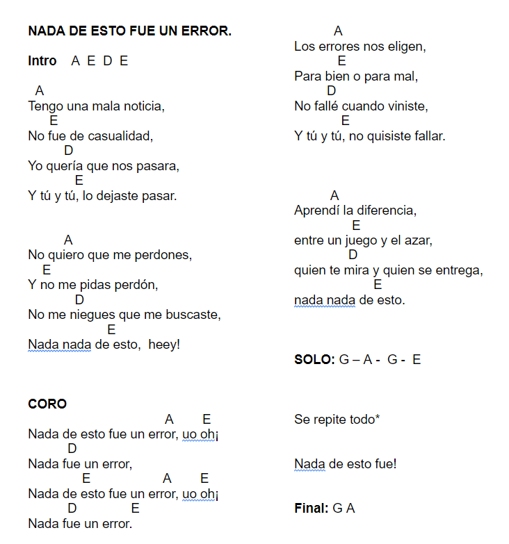 Lecciones de Guitarra Lección 10 Práctica de acordes Nada de esto fue un error. Lecciones de Guitarra Lección 10 Práctica de acordes Nada de esto fue un error.