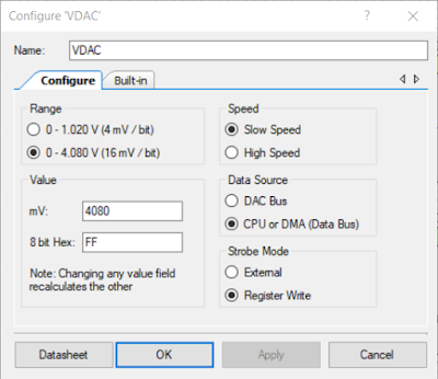 VDAC Component Settings