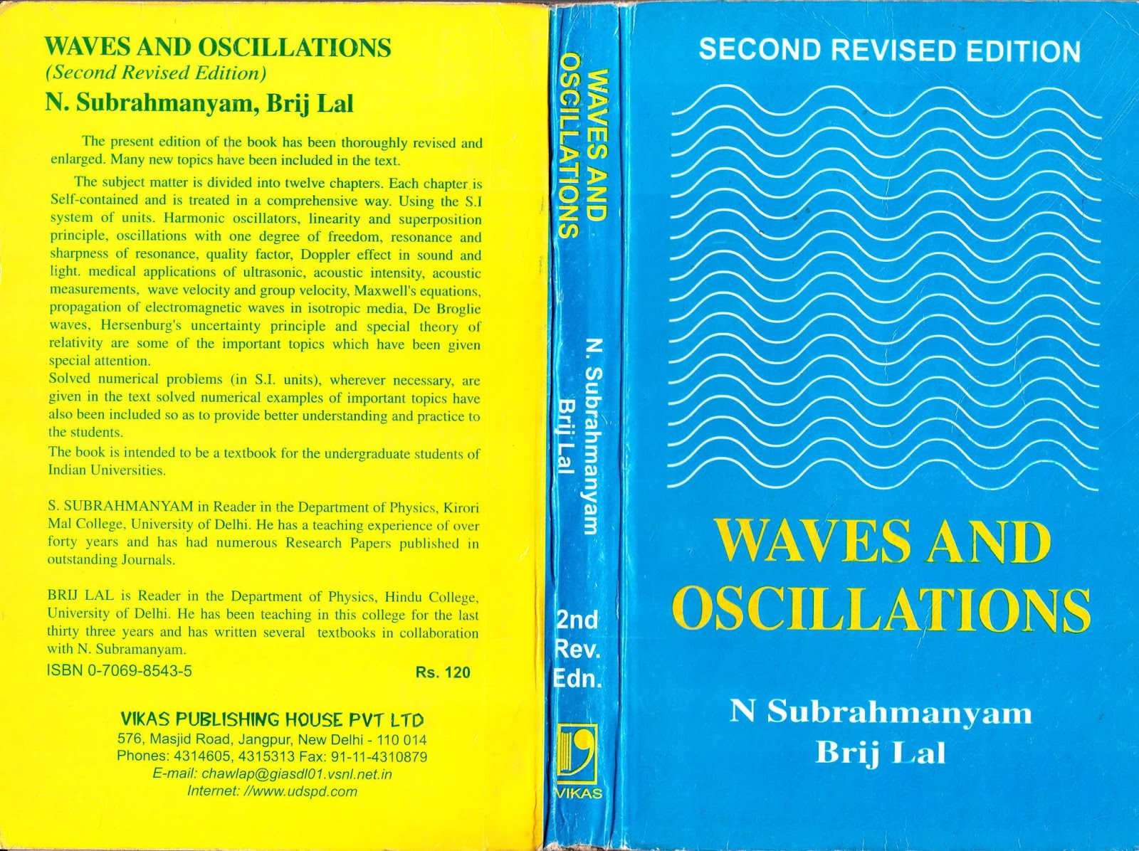 IIT JAM PHysics Waves and Oscillation by Brij Lal and N Subrahmanyam