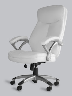 MainImage for the product Office Factor White Leather Office Chair, Ergonomic Office Chair, Swivel High Back Office Chair