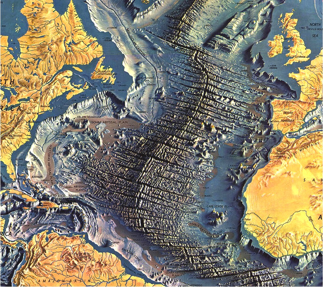 Maps Expose Unseen Details of the Atlantic Ocean Floor - Geology In