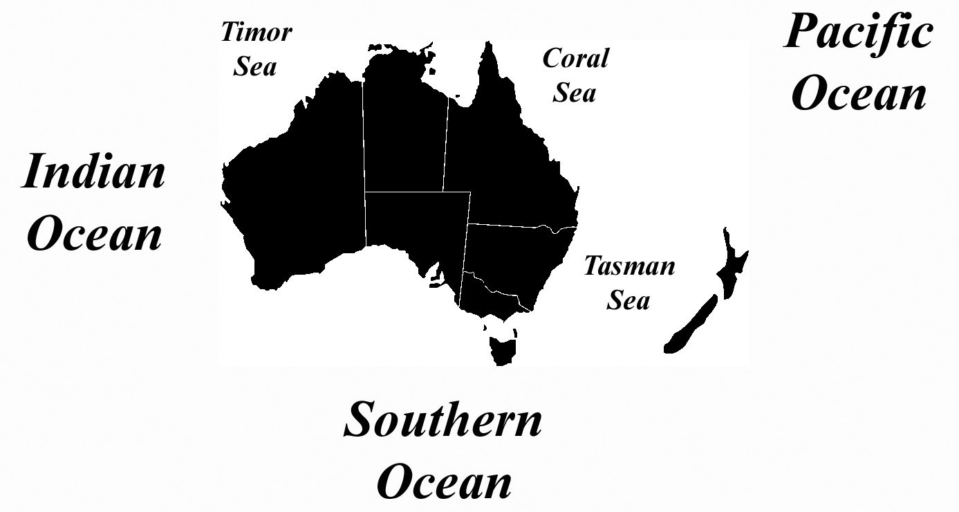Австралия омывается водами океана