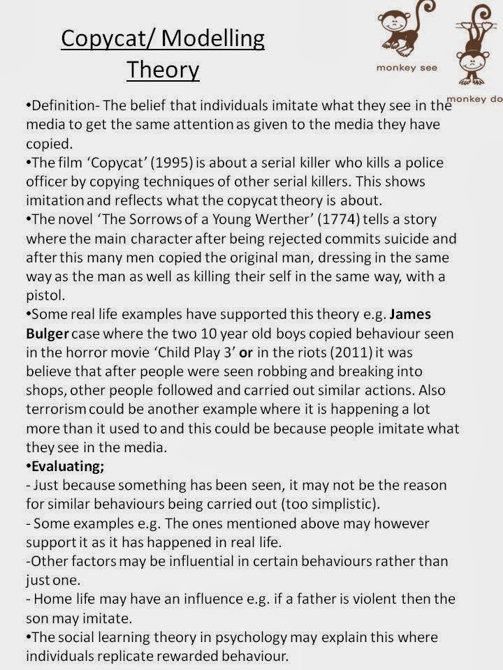 A2 Media Copycat/ Modelling Theory