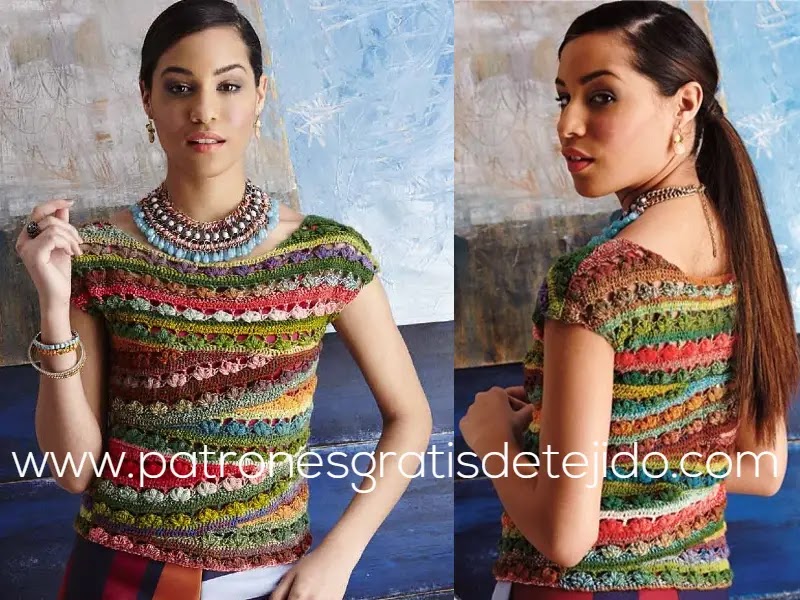 Blusa fiesta crochet patrón