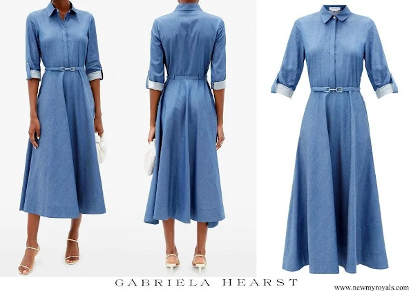 Kate Middleton wore GABRIELA HEARST Marley belted denim midi shirt dress